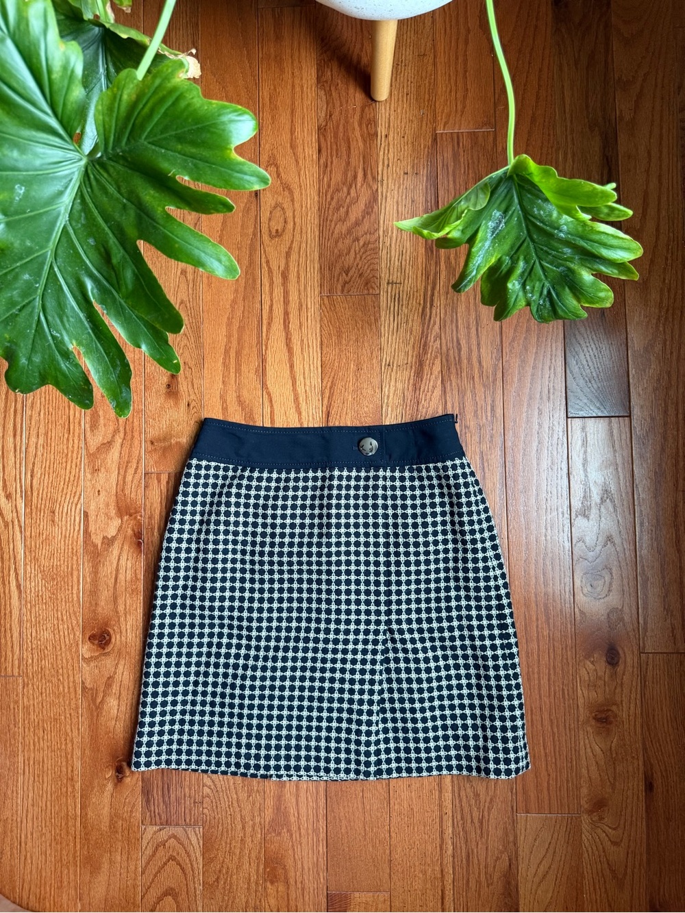 Classic Black and White Embroidered Skirt